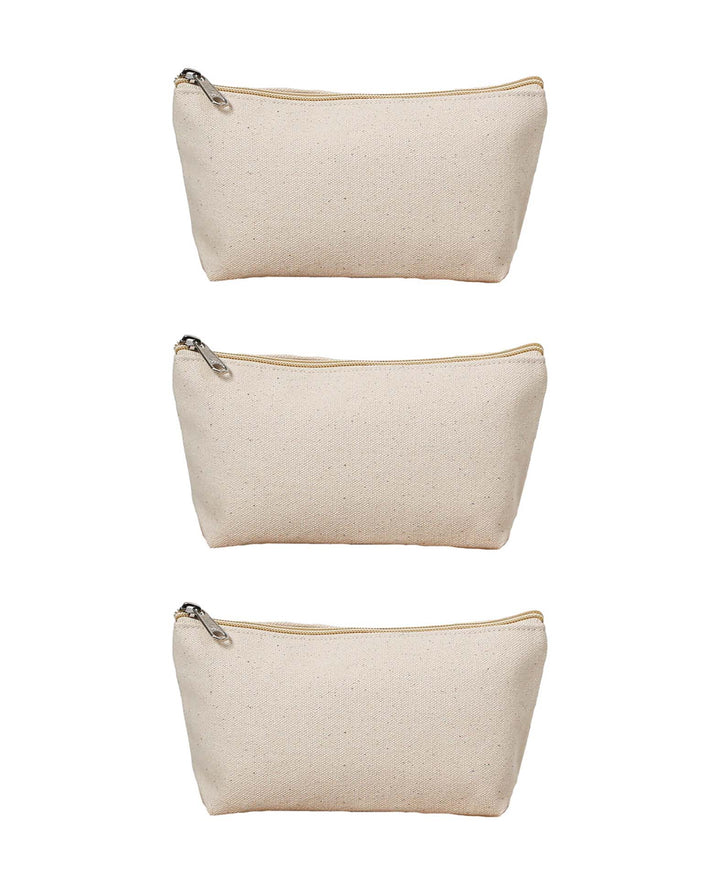 Cotton toiletry bag Natural, 19.5x11x5 cm, set of 3