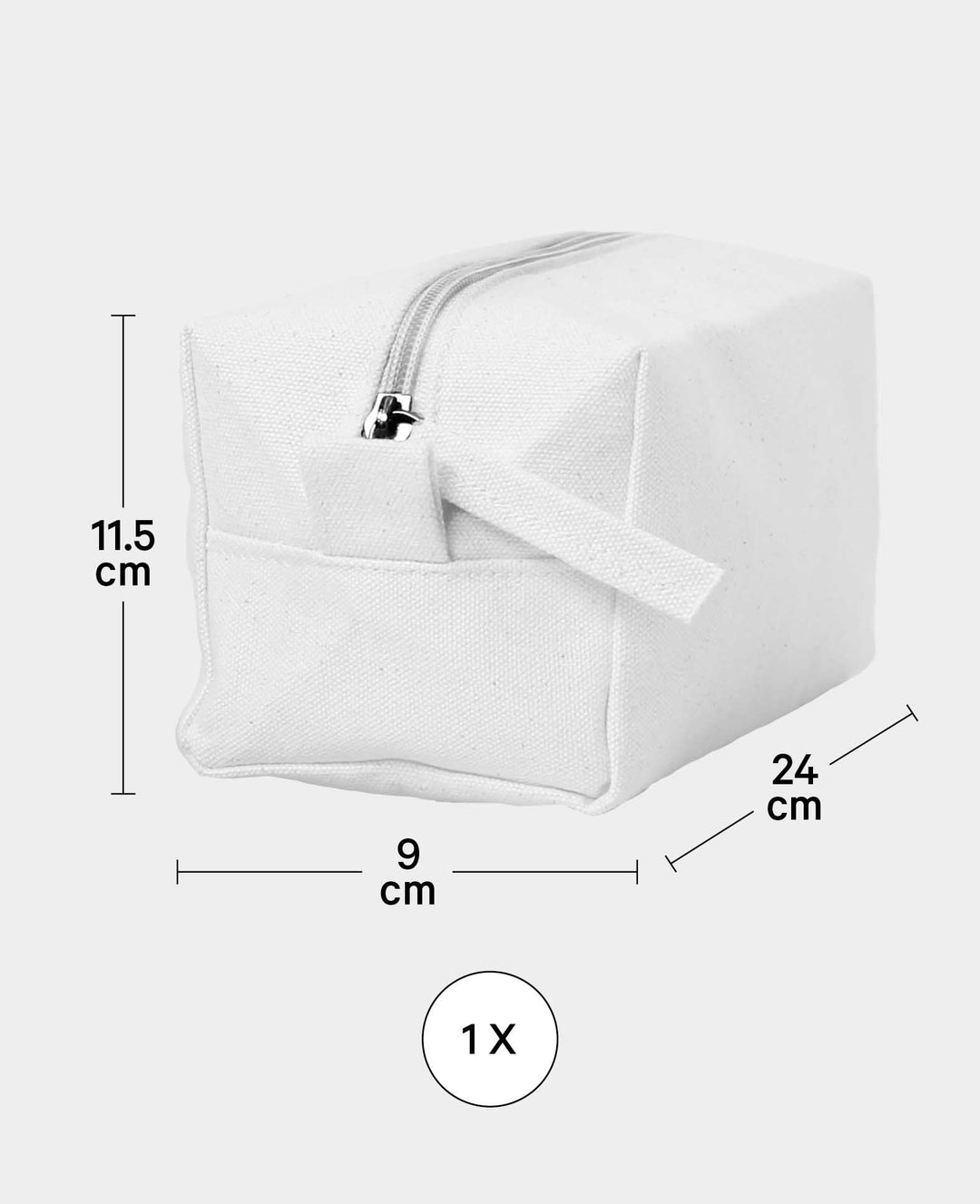 Toiletry Bag, White, 24 x 11.5 x 9 cm, 1 pc.