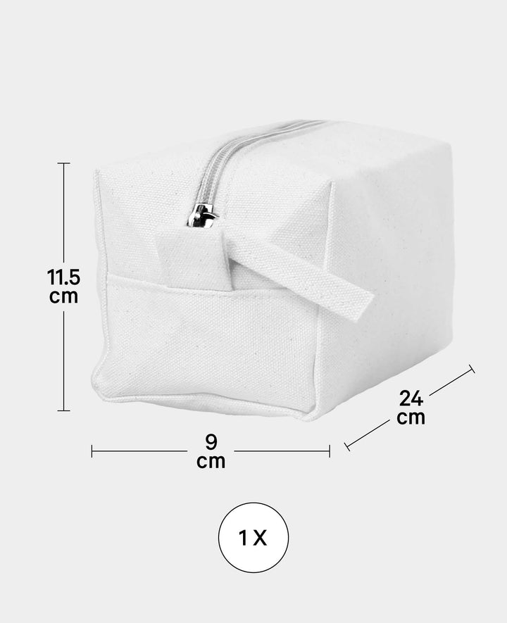 Toiletry Bag, White, 24 x 11.5 x 9 cm, 1 pc.