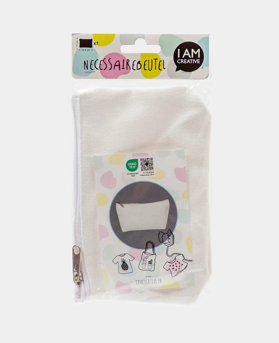 Cosmetic Bag, White, 19.5 x 11 x 5 cm, 1 pc.