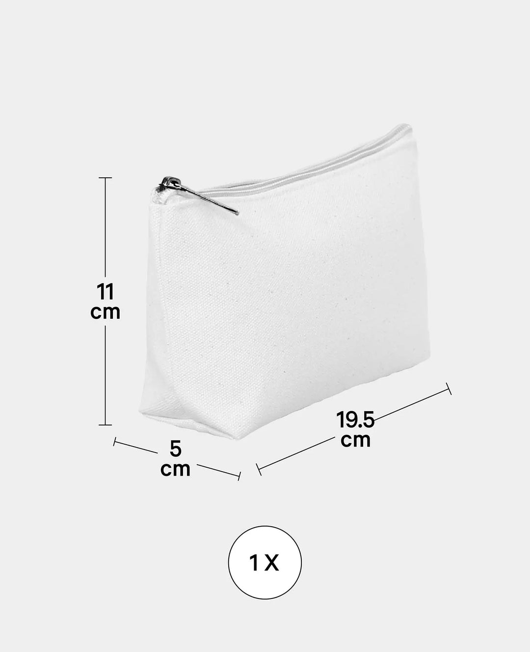 Cosmetic Bag, White, 19.5 x 11 x 5 cm, 1 pc.