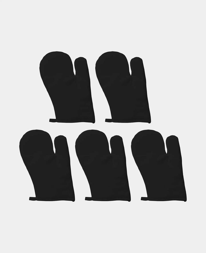 Gants de barbecue, noirs, 20 x 34 cm, 5 pièces