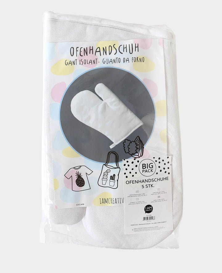 Oven Mitts, White, 20 x 30 cm, 5 pcs.