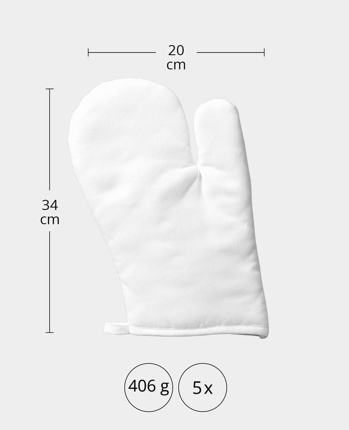 Oven Mitts, White, 20 x 30 cm, 5 pcs.