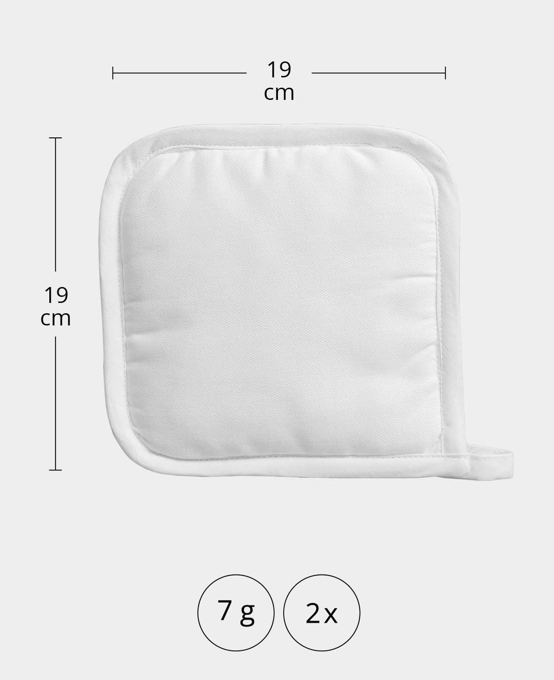 Topflappen, Weiss, 19 x 19 cm, 2 Stk.