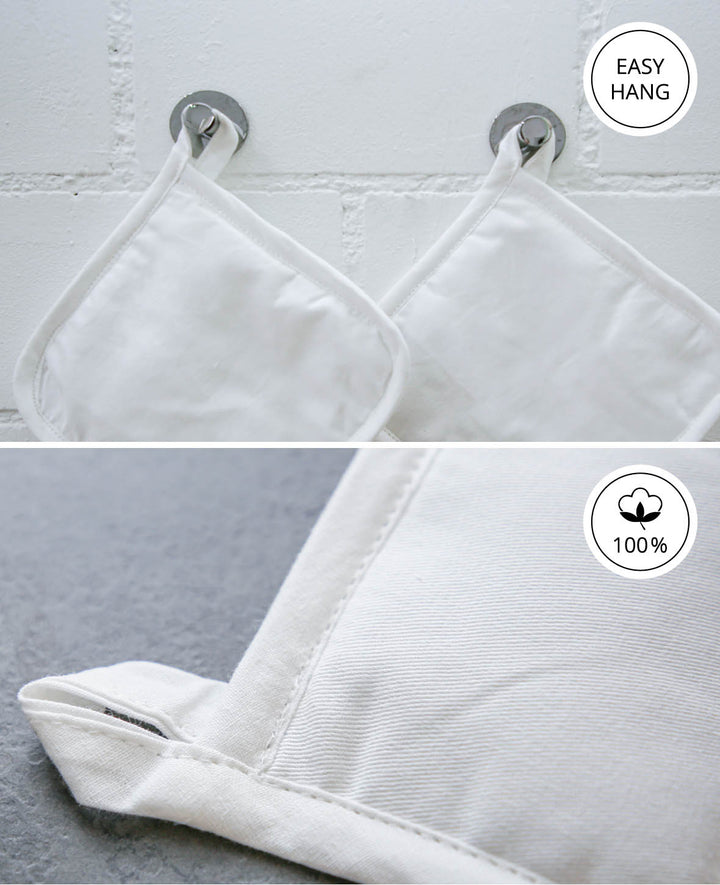 Topflappen, Weiss, 19 x 19 cm, 2 Stk.