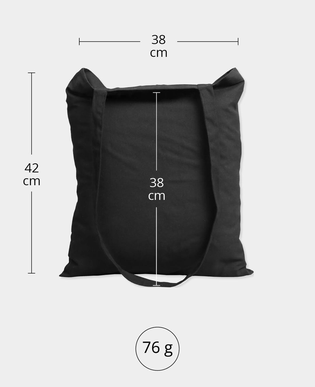 Bag Long Handle, Black, 38 x 42 cm, 8 pcs.
