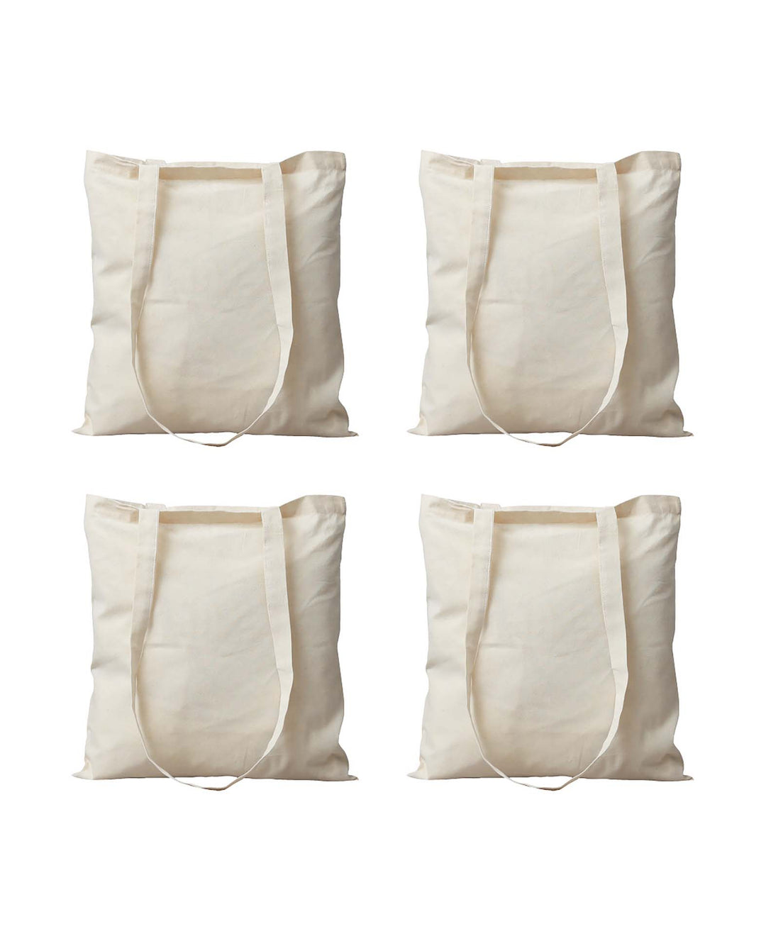 Sac en tissu coton naturel, 38x42 cm, lot de 4