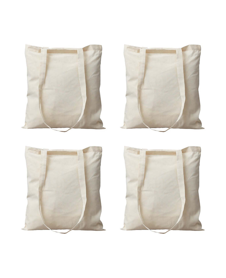 Sac en tissu coton naturel, 38x42 cm, lot de 4