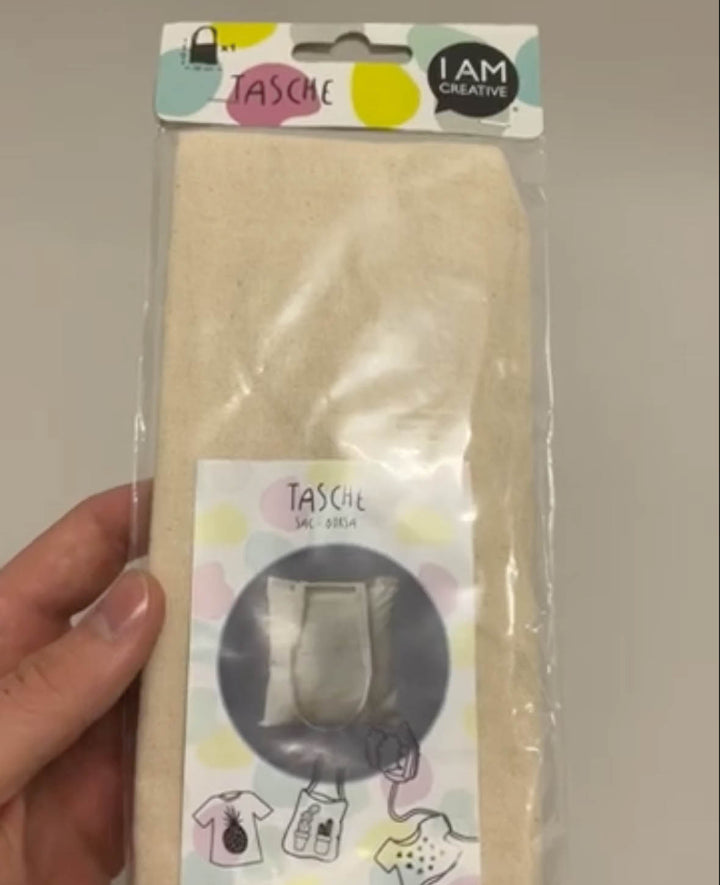 Bag long handle, ecru, 38 x 42 cm, 1 pc.