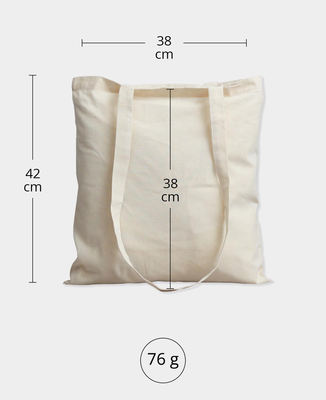 Bag Long Handle, Ecru, 38 x 42 cm, 25 pcs.
