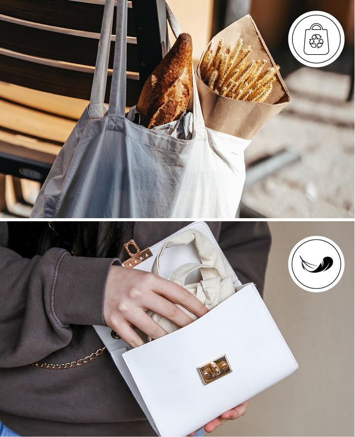 Bag long handle, ecru, 38 x 42 cm, 1 pc.
