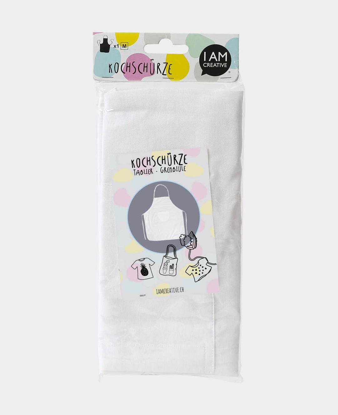 Apron, white, 66 x 72 cm (M)