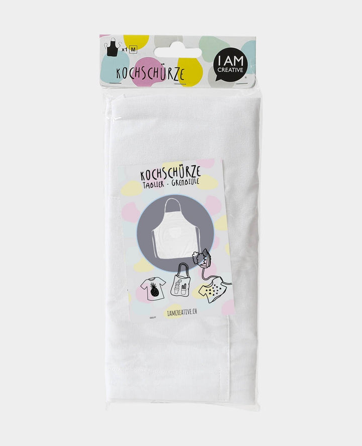 Apron, white, 66 x 72 cm (M)