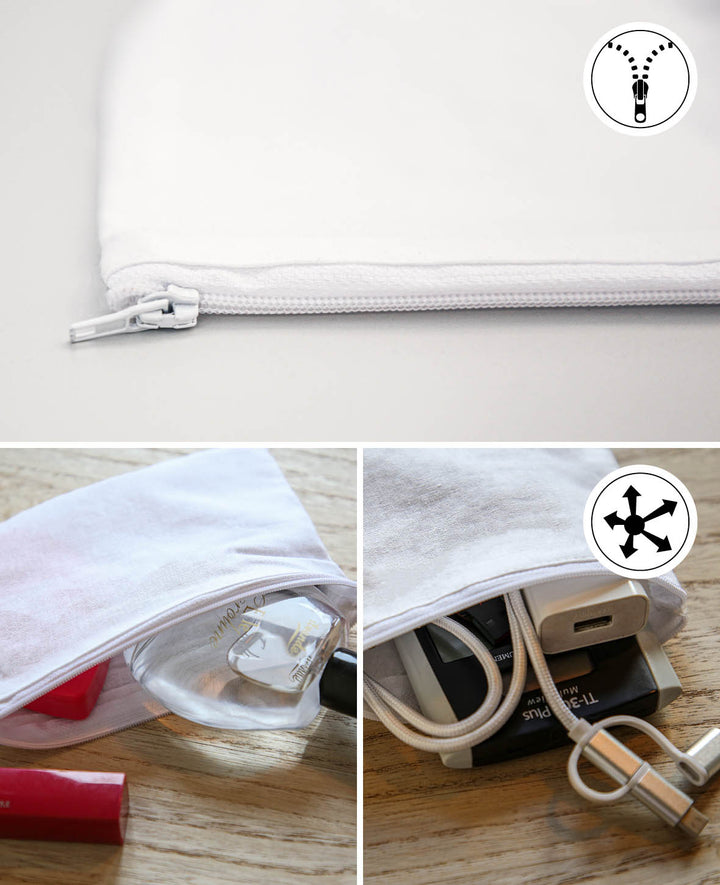 Toiletry Bags, White, 18 x 12 cm, 3 pcs.