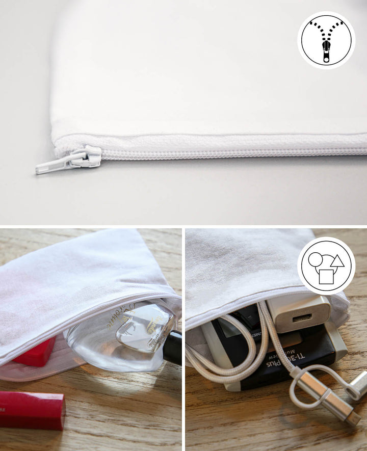 Toiletry bags, white, 15 x 13 cm, 3 pcs.