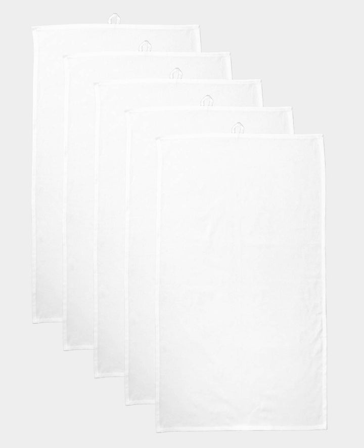 Lot de 5 torchons de cuisine 50 x 85 cm, Blanc