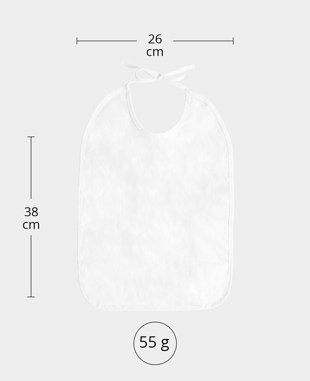 Bibs, Tie-on Bibs for Babies for Painting White, 38 x 26 cm