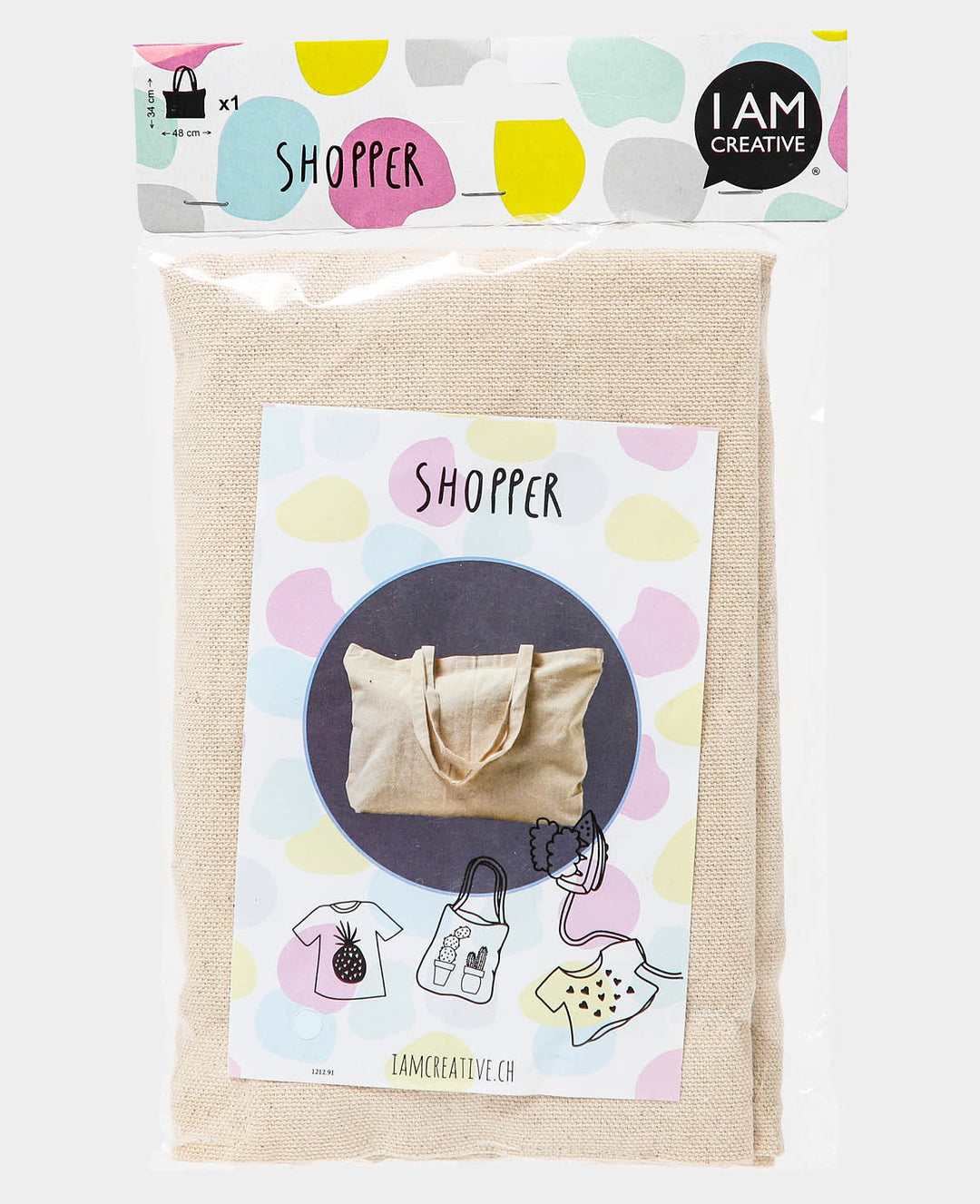 Sac shopper en tissu, 48 x 10 x 34 cm