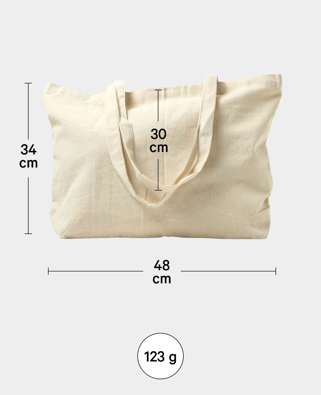 Shopper Fabric Bag, 48 x 10 x 34 cm, 6 Pieces