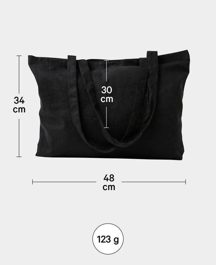 Shopper Fabric Bag, Black, 48 x 10 x 34 cm