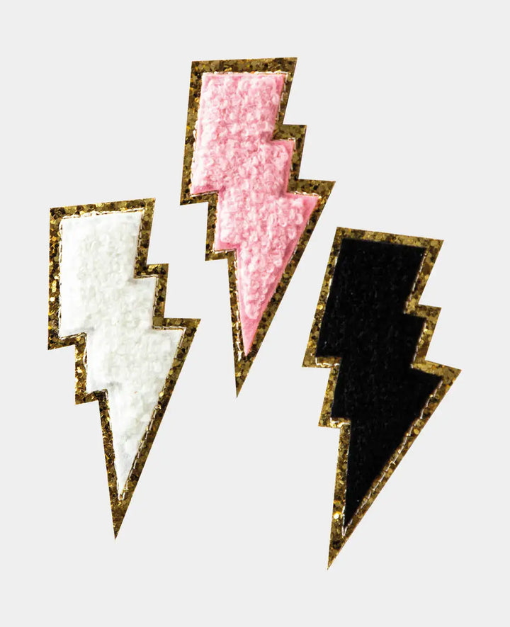 Iron-on patch "Blitz", iron-on &amp; sew-on patch, multicolored, approx. 3.5 x 7.5 cm, 3 pcs.