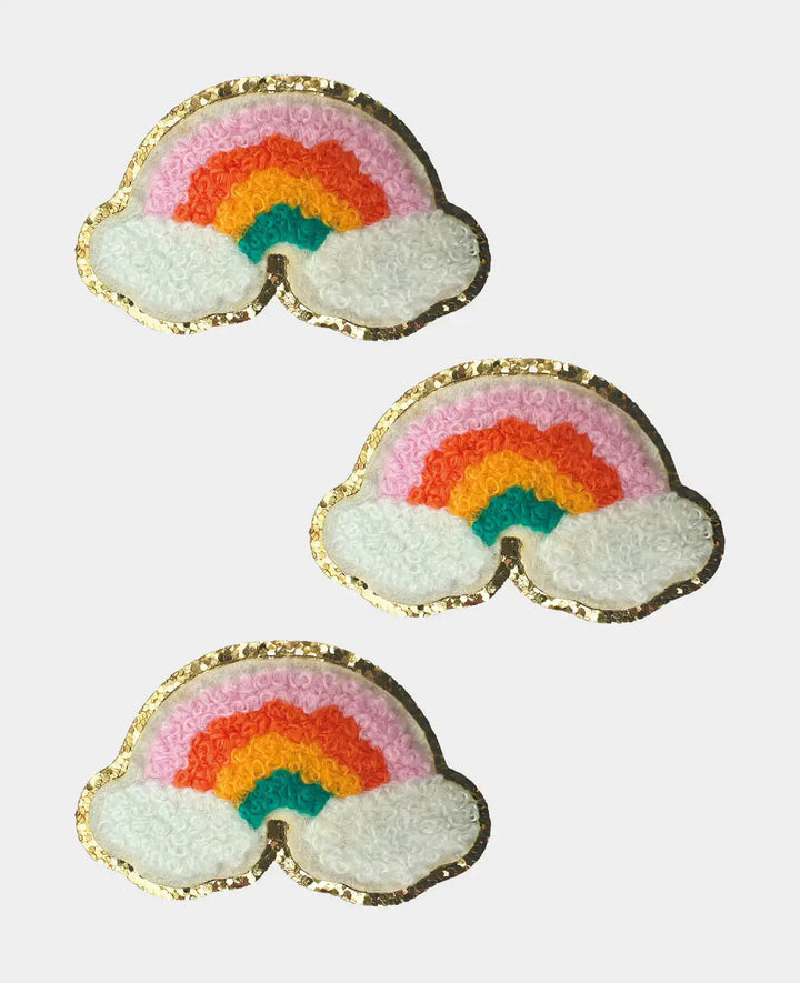 Iron-on patch "Rainbow," sew-on &amp; iron-on, colorful, approx. 6 x 3.5 cm, 3 pcs.