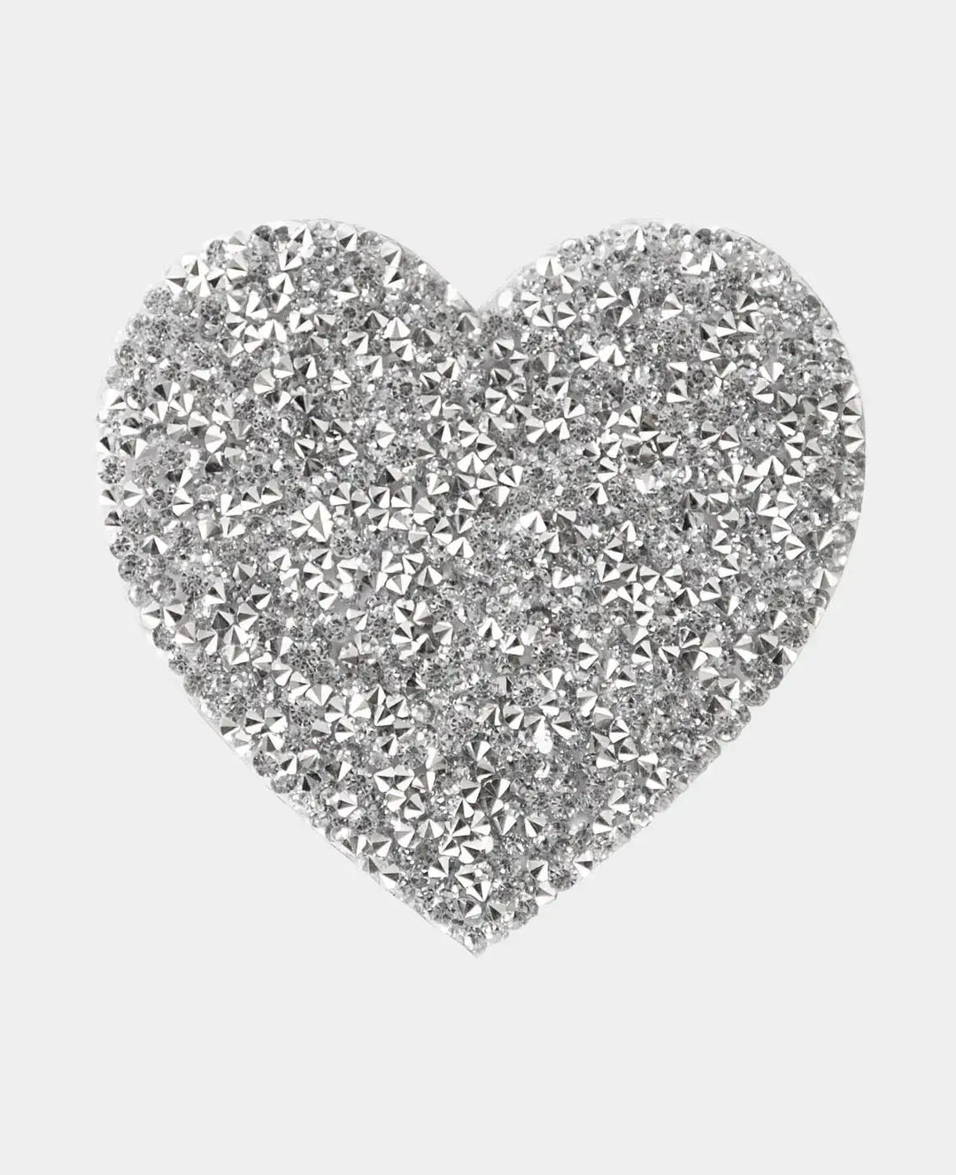 Iron-on patch, heart with rhinestones, 1 pc.