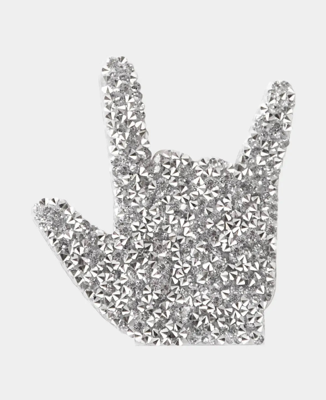 Iron-on patch "Hand with Rhinestones", sew-on &amp; iron-on patch, silver, approx. 6.5 x 8 cm