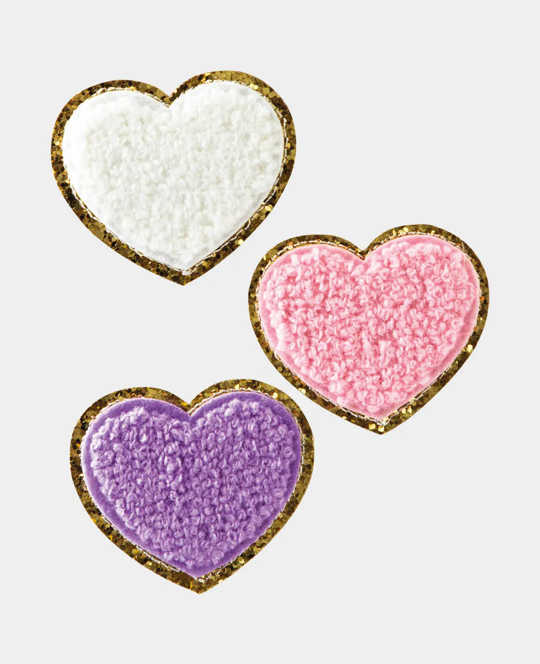 Écusson thermocollant « Cœur », à repasser et à coudre, coloré, env. 5,5 x 5 cm, 3 pièces