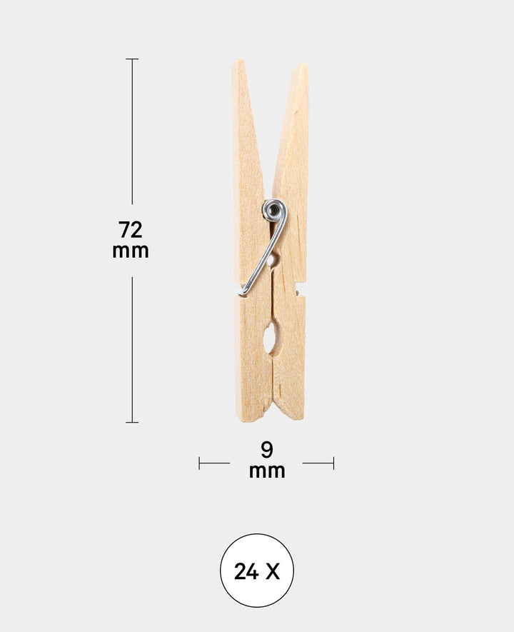 Wooden pegs 72 x 9 mm, 24 pcs.