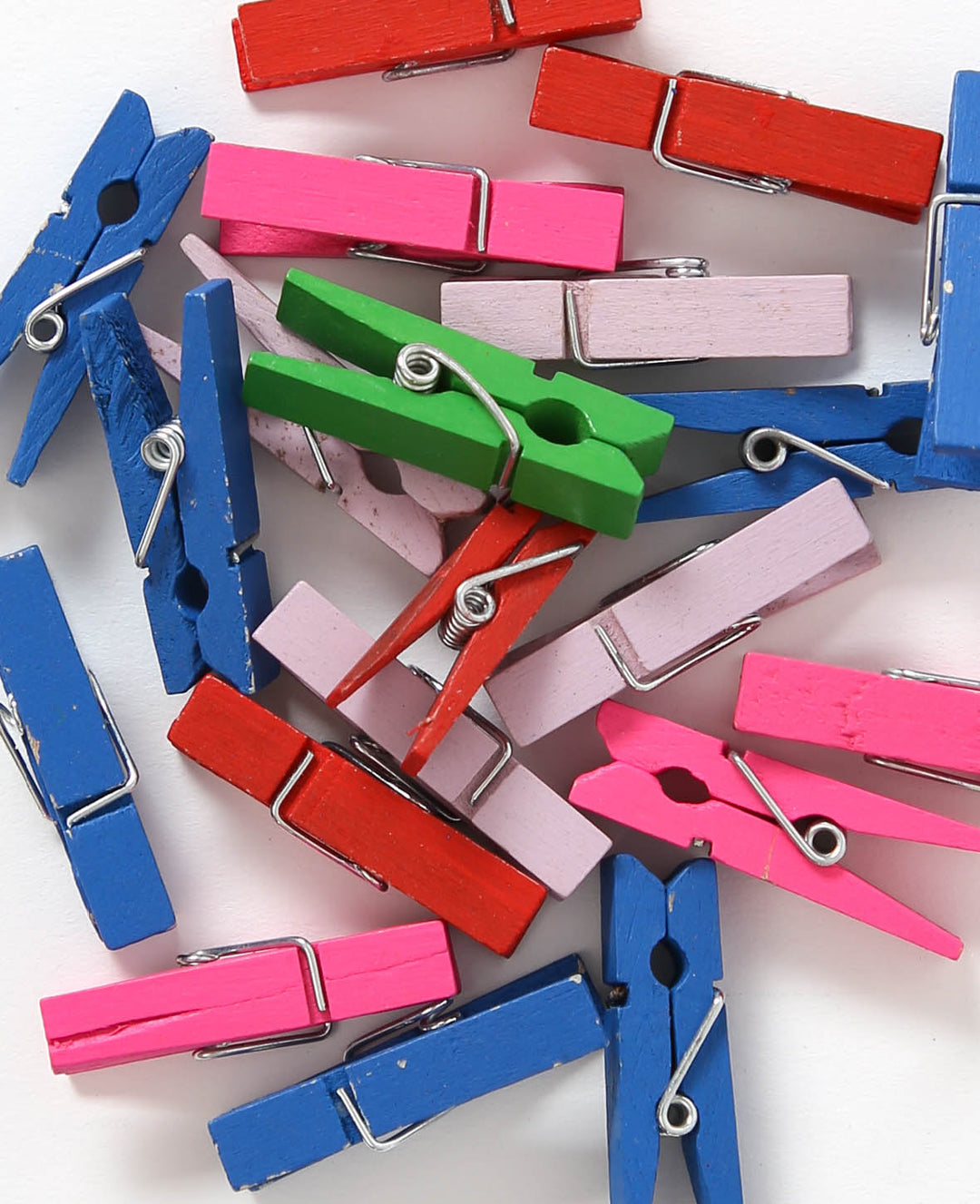 Wooden pegs, coloured, 35 x 8 mm, 20 pcs.