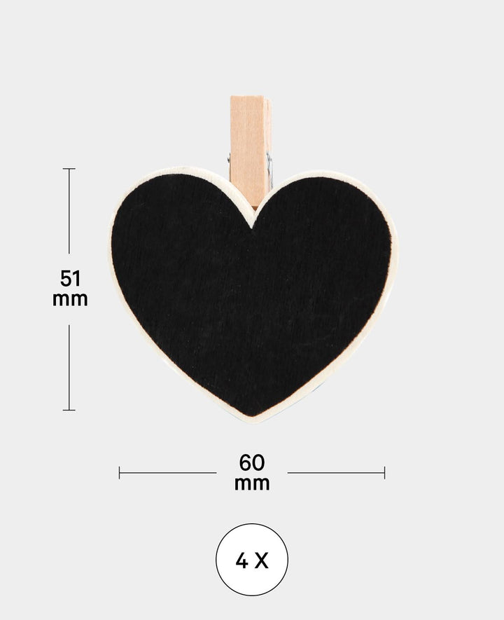 Wooden Heart Chalkboards, 4 pcs.