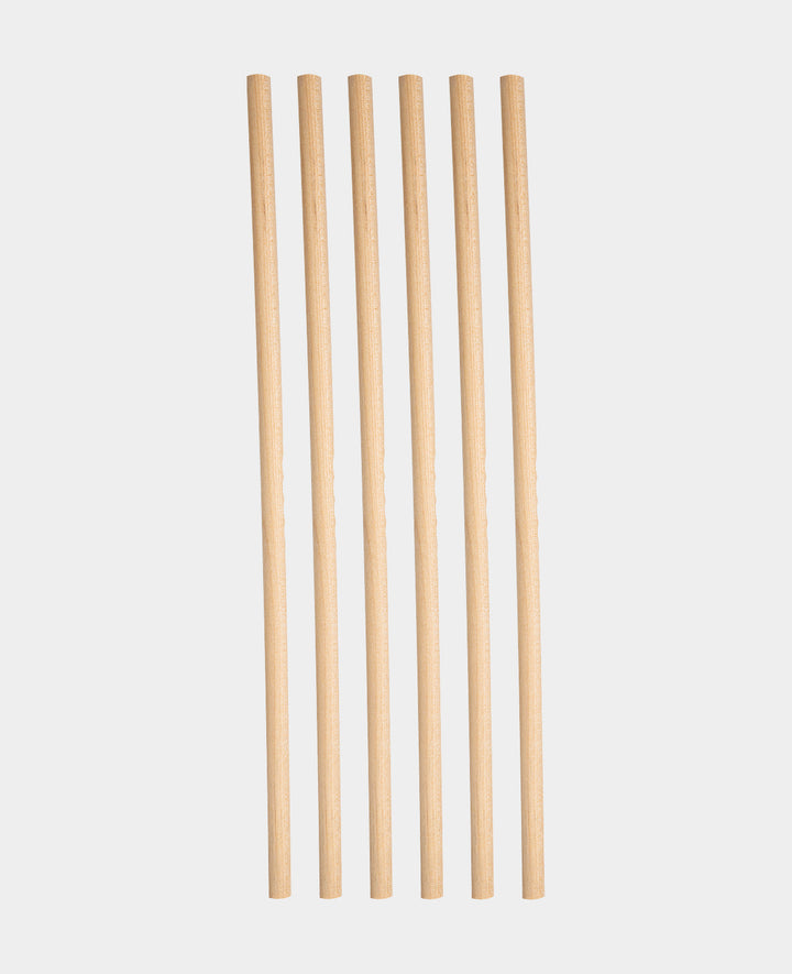 Bâton en bois rond, 30 cm x 9 mm, marron, 6 pièces.