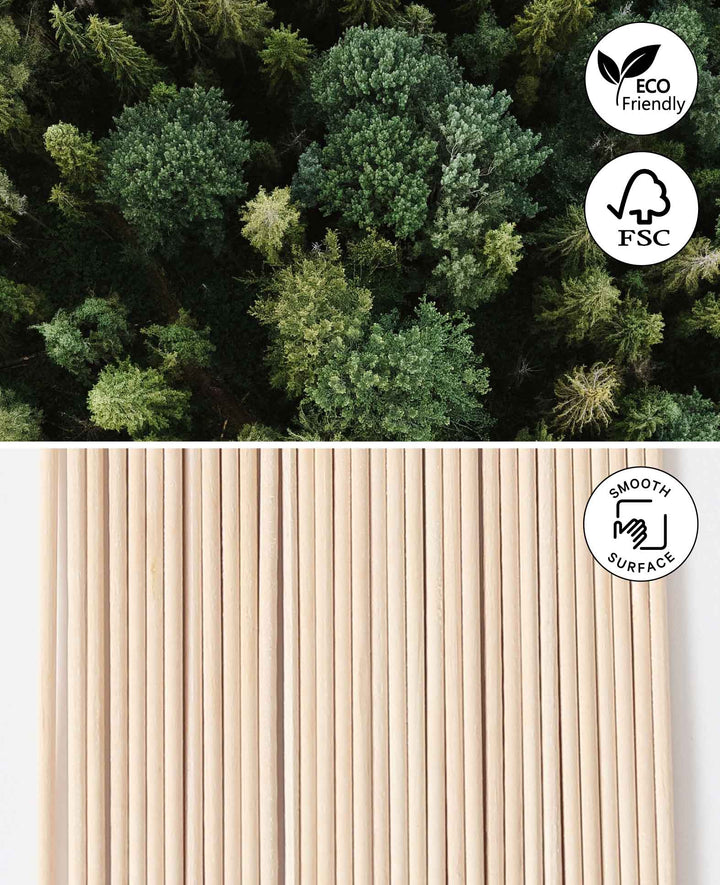 Wooden skewers natural 200 x 2.5 mm, 50 pcs.