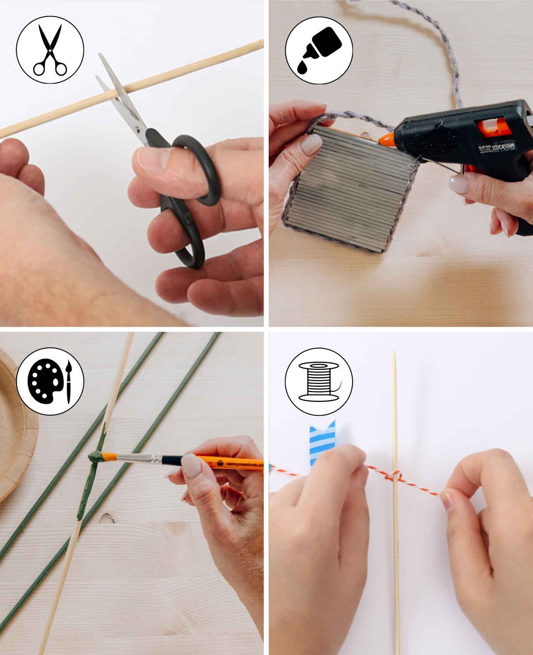 Wooden skewers natural 200 x 2.5 mm, 50 pcs.