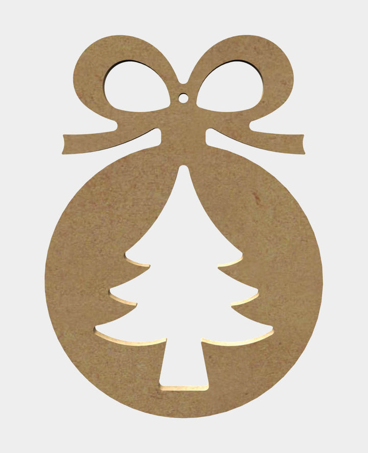 Boule décorative en MDF arbre, 12 x 0.5 x 16 cm, marron, 1 pc.