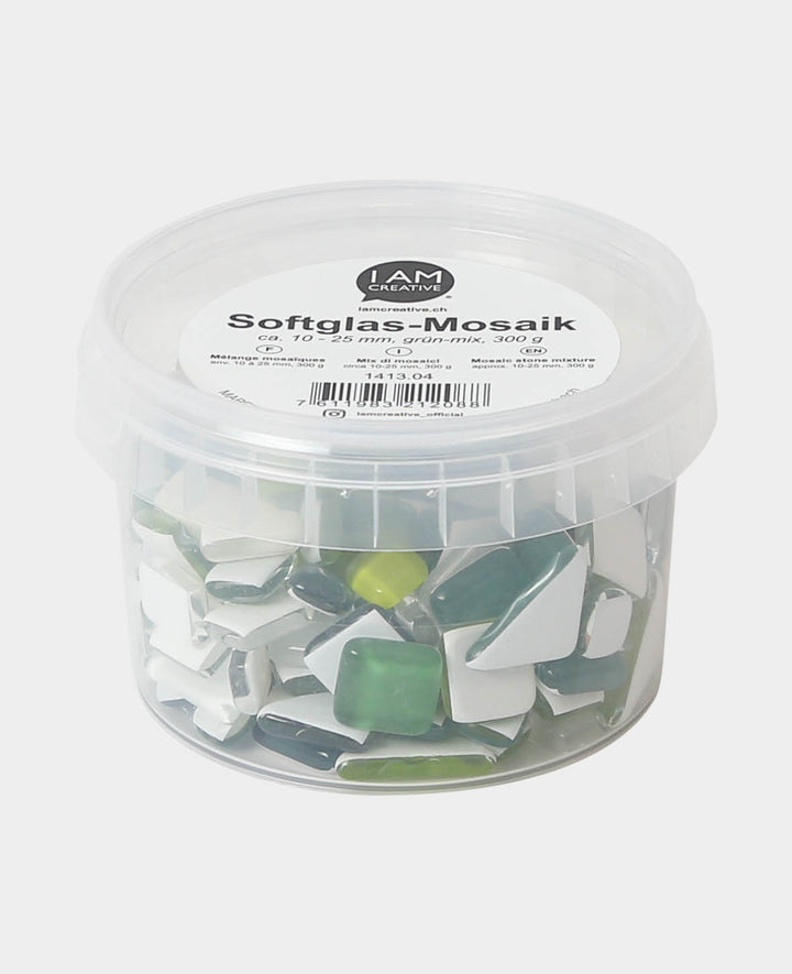 Soft Glass Mosaic Green Mix, 10-25 mm