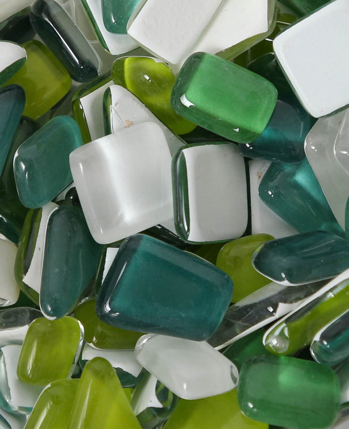Soft Glass Mosaic Green Mix, 10-25 mm