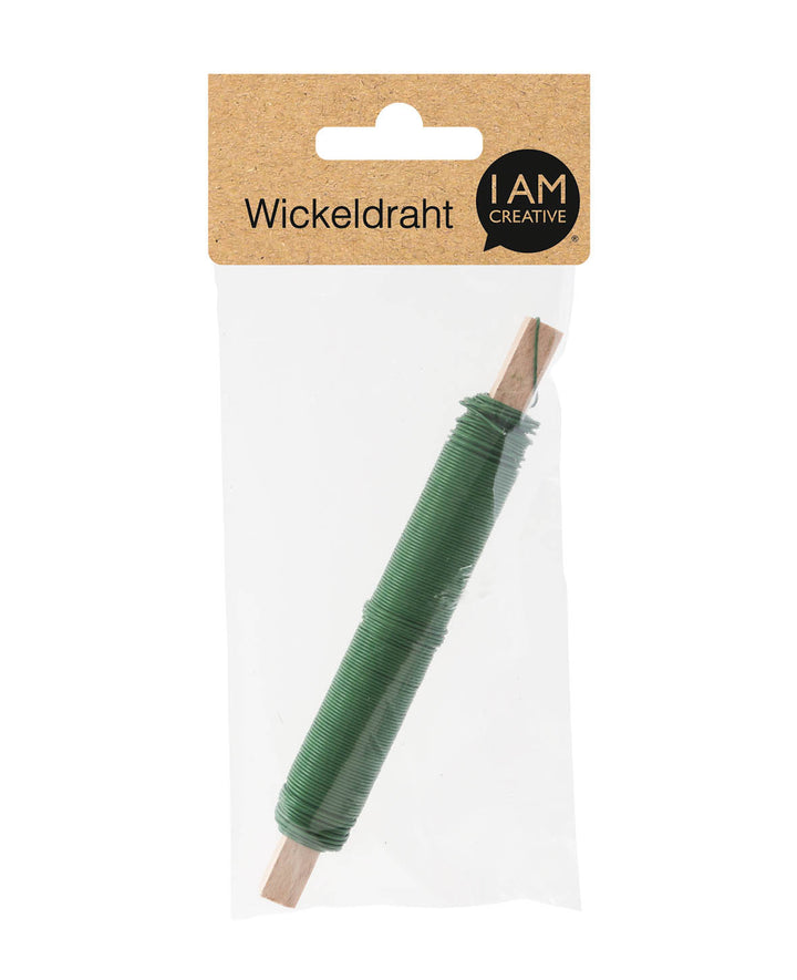 Wickeldraht für Floristik und Basteln, Grün, 0.65 mm x 50 m, 100 g