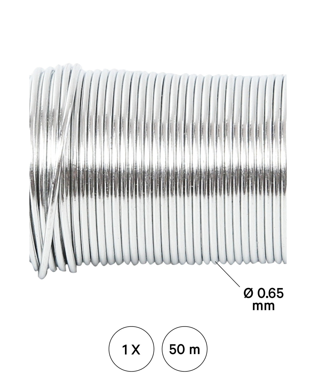 Wickeldraht für Floristik und Basteln, Grün, 0.65 mm x 50 m, 100 g