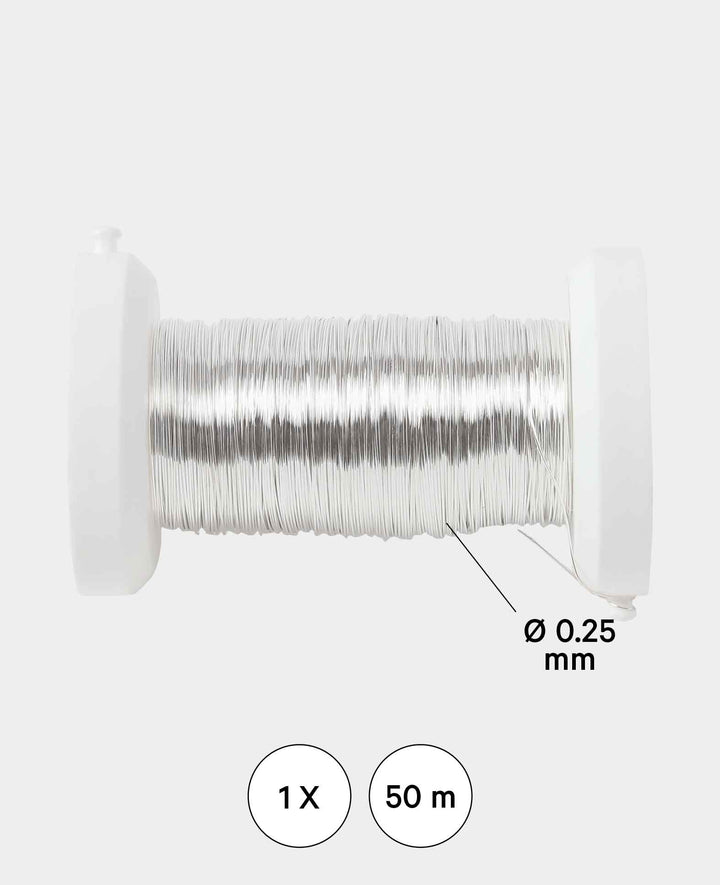 Silber Metalldraht für Bastelarbeiten, Silber, 0.25 mm x 50 m