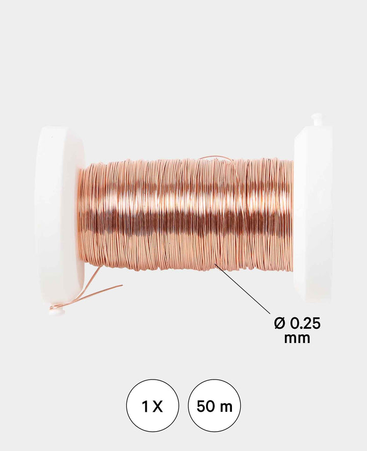 Copper Wire, Metal Wire for Crafts, DIY Decorations and Jewelry, Blue, 0.25 mm x 50 m
