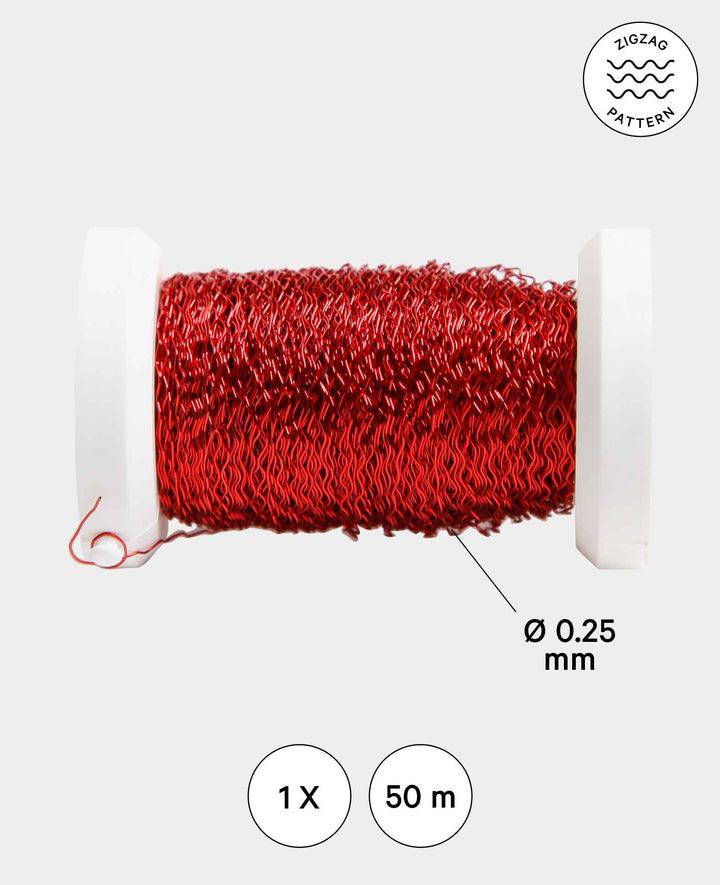 Effekt Metalldraht, Rot, 0.25 mm x 50 m