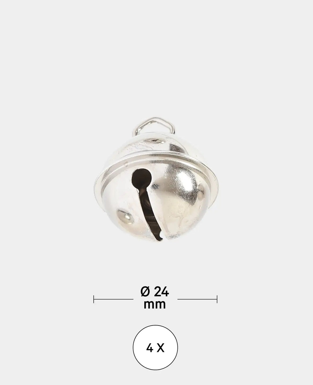 Glöckchen Silber, ø 24 mm, 4 Stück
