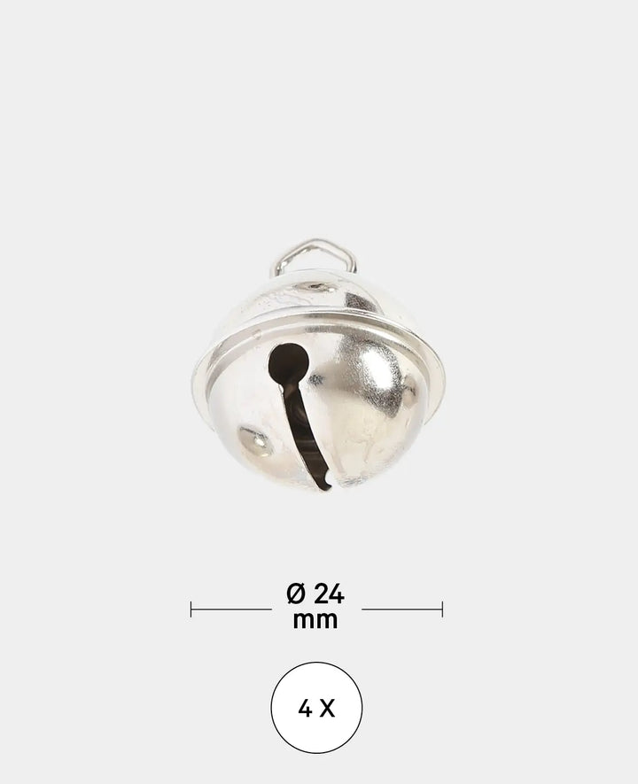 Glöckchen Silber, ø 24 mm, 4 Stück