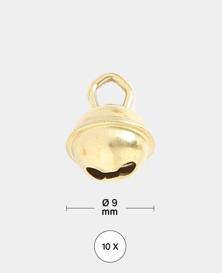 Bells Gold ø 9 mm, 10 pieces