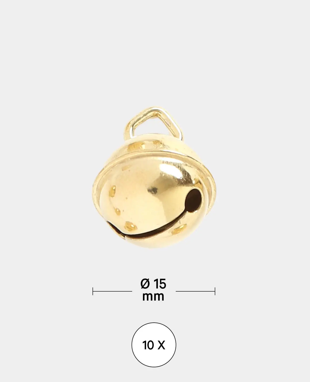 Bells Gold ø 15 mm, 10 pieces