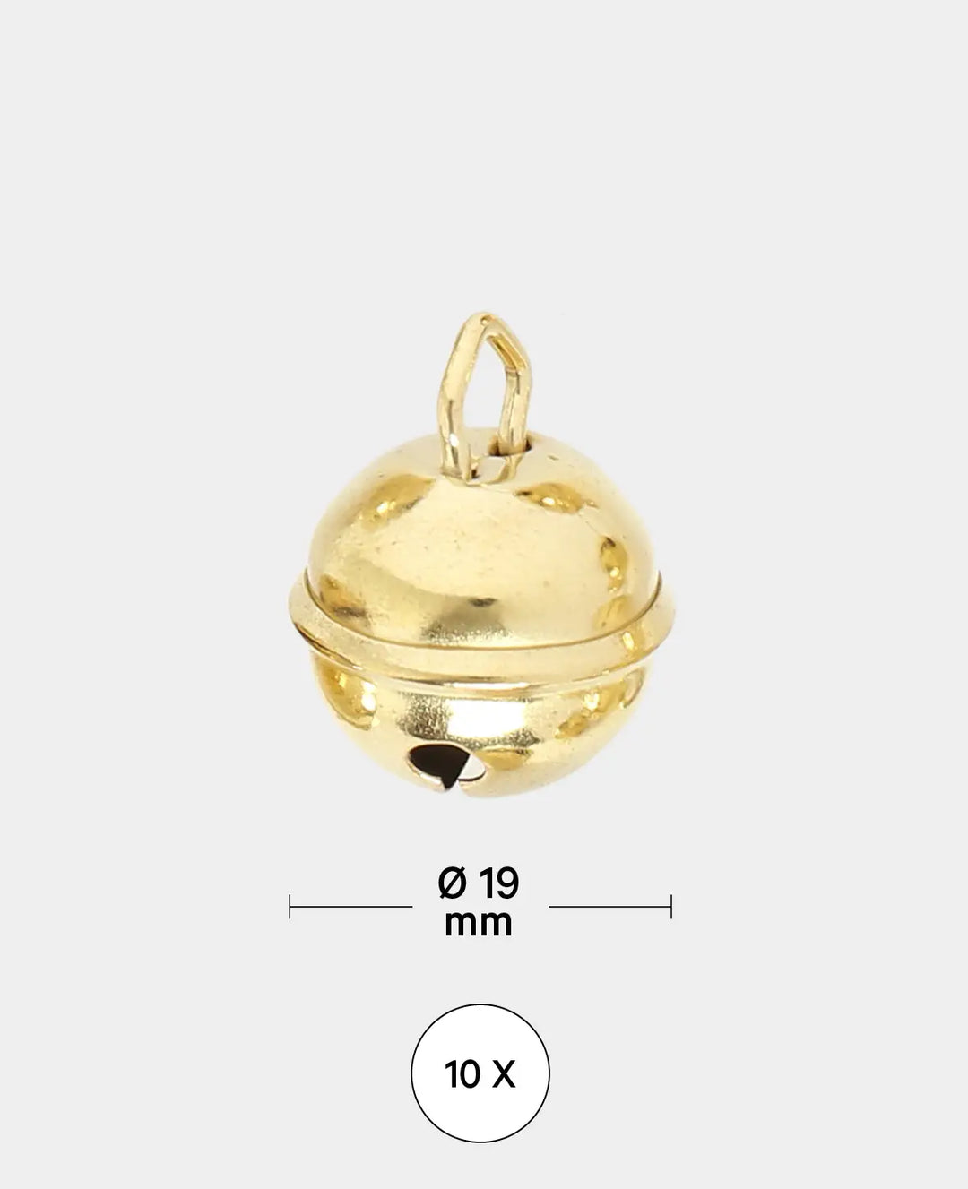Glöckchen Gold ø 19 mm, 10 Stück