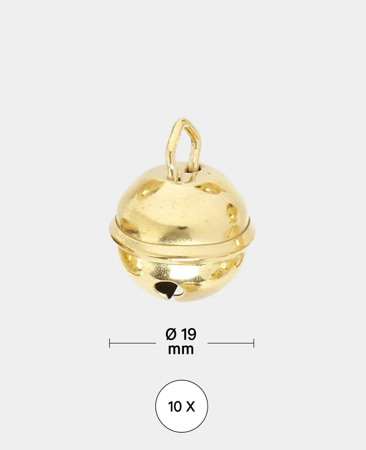 Glöckchen Gold ø 19 mm, 10 Stück